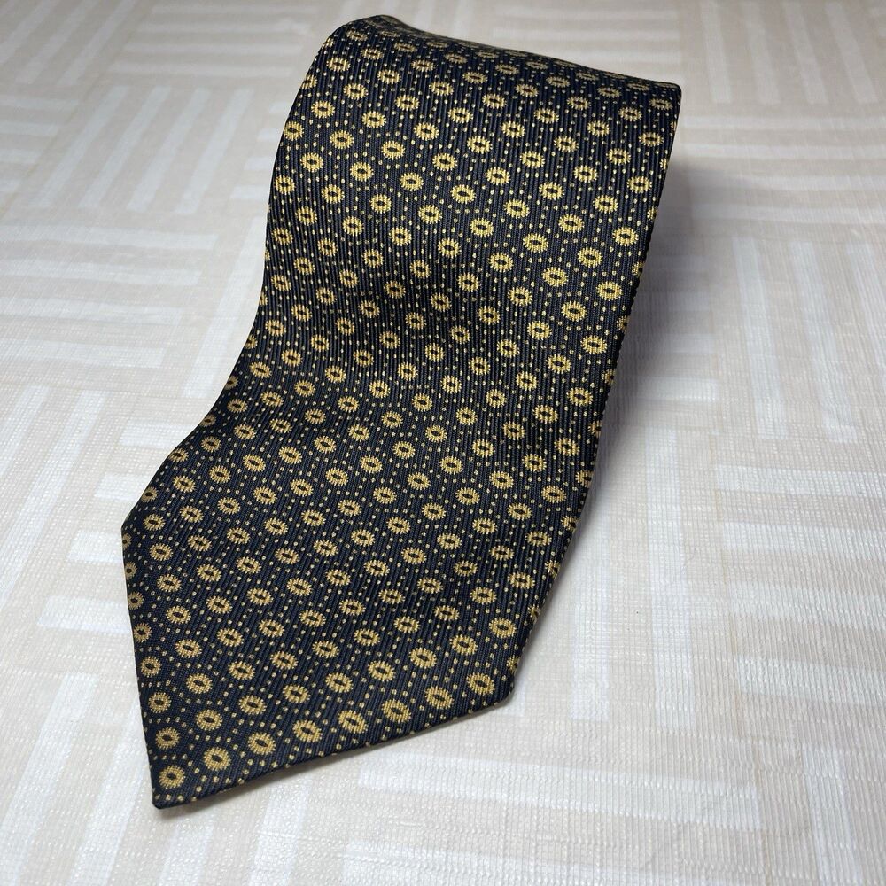 Kiton Napoli Men’s Black Gold? 100% Silk Tie Made In Italy